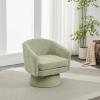 Christopher Knight Home Hanna Chenille Upholstered 360° Swivel Accent Chair, Contemporary Barrel Swivel Chair with Plush Cushion, Super Comfort Single Lounge Sofa with Rotation for Living Room, Green