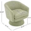 Christopher Knight Home Hanna Chenille Upholstered 360° Swivel Accent Chair, Contemporary Barrel Swivel Chair with Plush Cushion, Super Comfort Single Lounge Sofa with Rotation for Living Room, Green