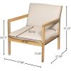 Christopher Knight Home Hearth Patio 8 Pieces Conversation Set, Acacia Wood Loveseat and Accent Armchairs, Slat Panel Coffee Table, Side Table with Sofa Chairs Chat Set for Garden Yard, Light Teak