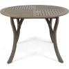 Christopher Knight Home Hermosa Outdoor 5 Piece Acacia Wood Dining Set with Round Table, Gray and Crème