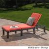 Christopher Knight Home Jamaica Outdoor Wicker Chaise Lounge with Water Resistant Cushion, Multibrown / Orange