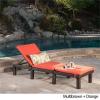 Christopher Knight Home Jamaica Outdoor Wicker Chaise Lounge with Water Resistant Cushion, Multibrown / Orange