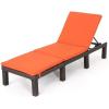 Christopher Knight Home Jamaica Outdoor Wicker Chaise Lounge with Water Resistant Cushion, Multibrown / Orange