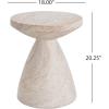 Christopher Knight Home Jayme 20.25″ Indoor Outdoor Hourglass Accent Side Table, Patio Decorative End Table, Lightweight Concrete Garden Stool for Patio Living Room Balcony & Garden Decor, Travertine