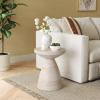 Christopher Knight Home Jayme 20.25″ Indoor Outdoor Hourglass Accent Side Table, Patio Decorative End Table, Lightweight Concrete Garden Stool for Patio Living Room Balcony & Garden Decor, Travertine