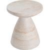 Christopher Knight Home Jayme 20.25″ Indoor Outdoor Hourglass Accent Side Table, Patio Decorative End Table, Lightweight Concrete Garden Stool for Patio Living Room Balcony & Garden Decor, Travertine