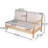 Christopher Knight Home Jorine Patio Chat Set, Acacia Wood Accent Chair, Slat Panel Coffee Table, Sectional L Shaped Sofa, Loveseat and Lounge Chair, Outdoor Conversation Set for Yard, Teak+Beige