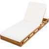 Christopher Knight Home Jossie Acacia Wood Chaise Lounge Chair Outdoor, Adjustable Backrest Sun Lounger Recliner, Patio Outdoor Chaise Lounge with 4″ Thick Water-Resistant Cushions, Teak+Cream