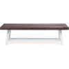 Christopher Knight Home Jubilee Modern Industrial 3 Piece Acacia Wood Picnic Dining Set with Benches, Sandblasted Dark Brown and White Rustic Metal