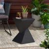 Christopher Knight Home Kajsa Outdoor Lightweight Concrete Accent Table, Black(Modern)