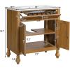 Christopher Knight Home Karik 30″ Vintage Bathroom Vanity with Resin Sink, Wooden Bathroom Vanity Organizer with Drawer+Shelf, Soft Closing Door Bathroom Storage Cabinet, Freestanding Design, Brown