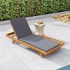 Christopher Knight Home Kayes Chaise Lounge Chair Outdoor, Acacia Wood Poolside Sun Lounger, 79” Patio Recliner Chair, Adjustable Backrest Single Lounge Sofa for Garden Backyard, Teak (Frame Only)(Teak+dark Gray 2” Cushion)