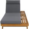 Christopher Knight Home Kayes Chaise Lounge Chair Outdoor, Acacia Wood Poolside Sun Lounger, 79” Patio Recliner Chair, Adjustable Backrest Single Lounge Sofa for Garden Backyard, Teak (Frame Only)(Teak+dark Gray 4” Four-folds Cushion)