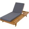 Christopher Knight Home Kayes Chaise Lounge Chair Outdoor, Acacia Wood Poolside Sun Lounger, 79” Patio Recliner Chair, Adjustable Backrest Single Lounge Sofa for Garden Backyard, Teak (Frame Only)(Teak+dark Gray 4” Cushion)