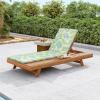 Christopher Knight Home Kayes Chaise Lounge Chair Outdoor, Acacia Wood Poolside Sun Lounger, 79” Patio Recliner Chair, Adjustable Backrest Single Lounge Sofa for Garden Backyard, Teak (Frame Only)(Teak+green Leaf 2” Cushion)