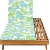 Christopher Knight Home Kayes Chaise Lounge Chair Outdoor, Acacia Wood Poolside Sun Lounger, 79” Patio Recliner Chair, Adjustable Backrest Single Lounge Sofa for Garden Backyard, Teak (Frame Only)(Teak+green Leaf 2” Cushion)