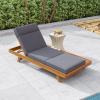 Christopher Knight Home Kayes Chaise Lounge Chair Outdoor, Acacia Wood Poolside Sun Lounger, 79” Patio Recliner Chair, Adjustable Backrest Single Lounge Sofa for Garden Backyard, Teak (Frame Only)(Teak+dark Gray 4” Four-folds Cushion)