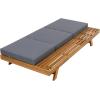 Christopher Knight Home Kayes Chaise Lounge Chair Outdoor, Acacia Wood Poolside Sun Lounger, 79” Patio Recliner Chair, Adjustable Backrest Single Lounge Sofa for Garden Backyard, Teak (Frame Only)(Teak+dark Gray  4” Triple Folds Cushion)