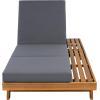 Christopher Knight Home Kayes Chaise Lounge Chair Outdoor, Acacia Wood Poolside Sun Lounger, 79” Patio Recliner Chair, Adjustable Backrest Single Lounge Sofa for Garden Backyard, Teak (Frame Only)(Teak+dark Gray  4” Triple Folds Cushion)