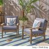Christopher Knight Home Keanu Outdoor Wooden Club Chairs (Set of 2), Gray/Dark Gray