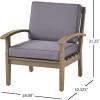Christopher Knight Home Keanu Outdoor Wooden Club Chairs (Set of 2), Gray/Dark Gray