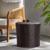 Christopher Knight Home Keaton Wicker Barrel Side Table, Multibrown 16.75 inches high x 17.5 inches wide 17.5 inches deep(Table)