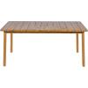 Christopher Knight Home Kegy 67″ Patio Acacia Wood Dining Table with Slatted Tabletop, Outdoor Farmhouse Rectangular Dining Room Table for 6 Persons, Teak