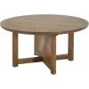 Christopher Knight Home Kiaya Round Coffee Table with PE Woven Design, Wood Coffee Tables for Living Room, Stylish Indoor Round Table, Easy Assembly, Versatile Living Room Furniture, Natural Brown