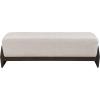 Christopher Knight Home Kingen 55” Linen Fabric Upholstered End of Bed Ottoman, Wooden Living Room Ottoman Bench with Thick Soft Cushions, Long Entryway Bench, Long Seating for Bedroom, Brown + White