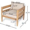 Christopher Knight Home Kory 4-Piece Acacia Wood Patio Furniture Set, Outdoor Conversation Sofa Chat Set with Club Chair and Coffee Table, Patio 4-Seater Seating Group for Backyard Balcony, Teak+Beige(Teak+beige 4-seater Set)