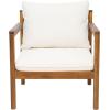 Christopher Knight Home Krixi Acacia Wood Lounge Chair Outdoor with Rope Accent, Accent Chair with Water-Repellent Cushions, Comfy Chairs for Garden/Backyard, Heavy Duty Patio Furniture, Teak + Cream