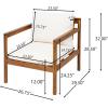 Christopher Knight Home Krixi Acacia Wood Lounge Chair Outdoor with Rope Accent, Accent Chair with Water-Repellent Cushions, Comfy Chairs for Garden/Backyard, Heavy Duty Patio Furniture, Teak + Cream
