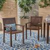Christopher Knight Home Kylan Outdoor Acacia Wood Dining Chairs (Set of 2), Dark Brown Finish