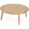 Christopher Knight Home Lalina Outdoor Coffee Table, Acacia Wood Accent Table with Slatted Panel Design, Round Patio Table for Garden Porch Balcony, Low Maintenance Outdoor Furniture, Natural