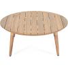 Christopher Knight Home Lalina Outdoor Coffee Table, Acacia Wood Accent Table with Slatted Panel Design, Round Patio Table for Garden Porch Balcony, Low Maintenance Outdoor Furniture, Natural