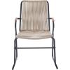 Christopher Knight Home Lamar 3 Piece Patio Furniture Set, Outdoor Coffee Table and Accent Chair Set, Dining Chair Set of 2 and Metal End Table, Garden/Backyard Chat Set, Light Brown+Black