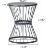 Christopher Knight Home Lassen Outdoor 16″ Iron Side Table, Matte Black