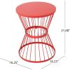 Christopher Knight Home Lassen Outdoor 16″ Iron Side Table, Matte Red