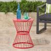 Christopher Knight Home Lassen Outdoor 16″ Iron Side Table, Matte Red