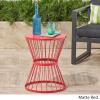 Christopher Knight Home Lassen Outdoor 16″ Iron Side Table, Matte Red