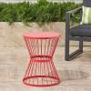 Christopher Knight Home Lassen Outdoor 16″ Iron Side Table, Matte Red