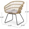 Christopher Knight Home Lemere Chat Set, Light Brown + Beige + Black