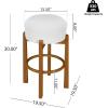 Christopher Knight Home Lera Modern Counter Height Bar Stools Set of 2, Fabric Round Stool Chair for Kitchen Island, Wooden Dining Room Chair, Upholstered Counter Stool with Footrest, Walnut+Ivory(Walnut+ivory)