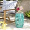Christopher Knight Home Lilac Outdoor 12″ Iron Side Table, Teal
