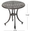 Christopher Knight Home Lola Outdoor 19″ Cast Aluminum Side Table, Bronze Finished(Side Table)