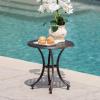 Christopher Knight Home Lola Outdoor 19″ Cast Aluminum Side Table, Bronze Finished(Side Table)