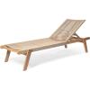 Christopher Knight Home Lurelala Set of 4 Outdoor Patio Wood Adjustable Chaise Lounges with Rope Seating, Rope Chaise Lounge with Acacia Wood Frame, Chaise Lounge for Poolside Balcony, Teak+Beige