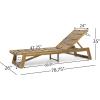 Christopher Knight Home Maki Outdoor Acacia Wood Chaise Lounge (Set of 4), Teak and Yellow