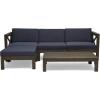 Christopher Knight Home Mamie Outdoor Acacia Wood 5 Piece Sofa Set, Gray Finish, Dark Gray