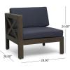 Christopher Knight Home Mamie Outdoor Acacia Wood 5 Piece Sofa Set, Gray Finish, Dark Gray